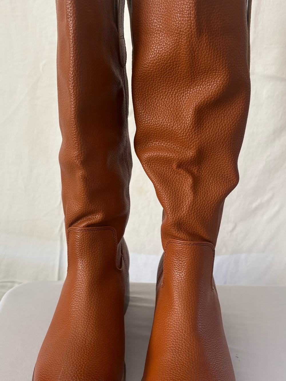 Women's Tall Faux Leather Boots in Cognac